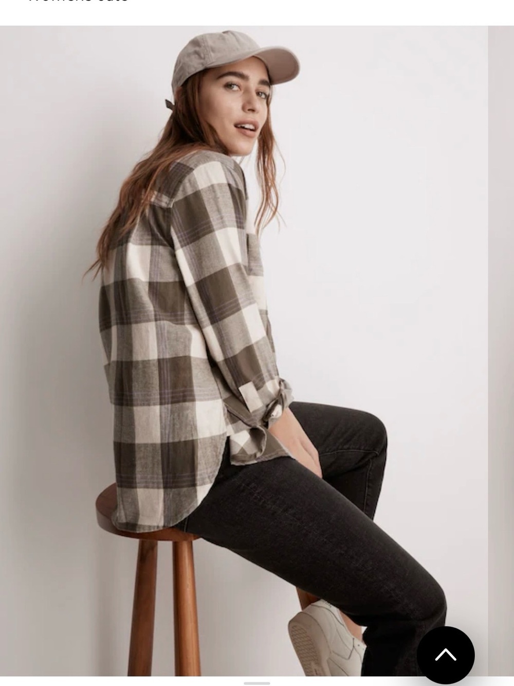 Madewell Casual Olive & Cream Plaid Flannel with Lavender Stripe Shirt - Womens